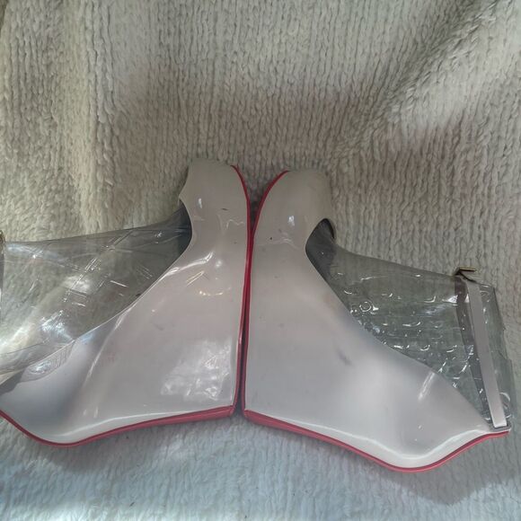 Melissa Patchuli ankle Strap Wedge - Cream Red SZ 9 - Picture 8 of 13